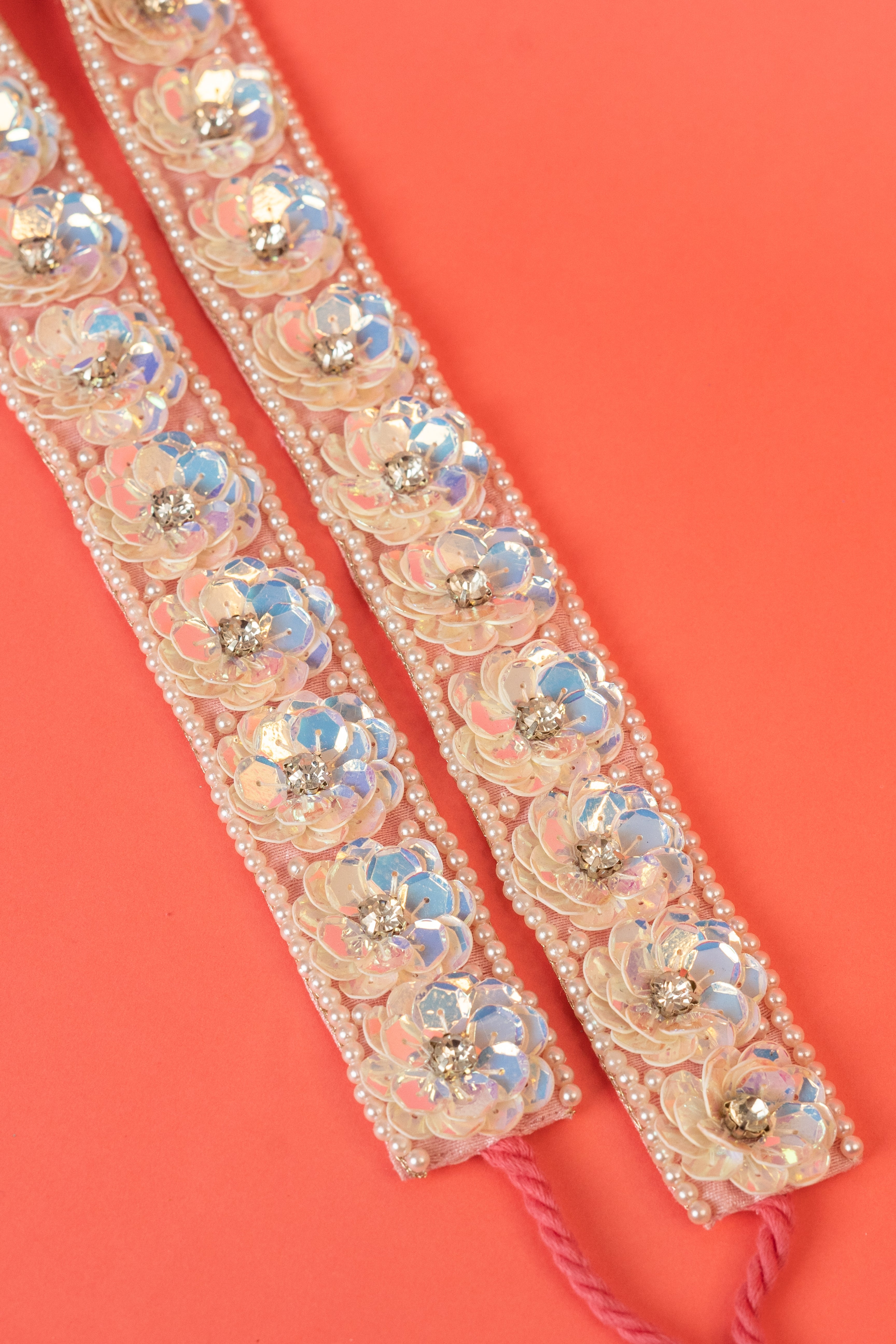 Sequins flower beaded handcrafted waist belt